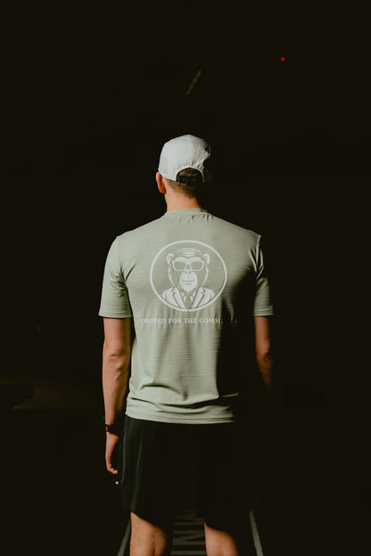 The Committed Tee 'Green/White)